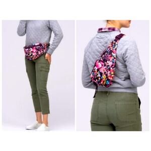 Vera Bradley Iconic Mini Sling Backpack in the Indiana Rose pattern